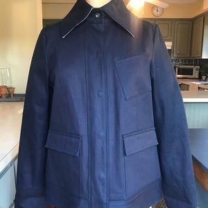 Jennifer Chun coated-denim ruffle jacket